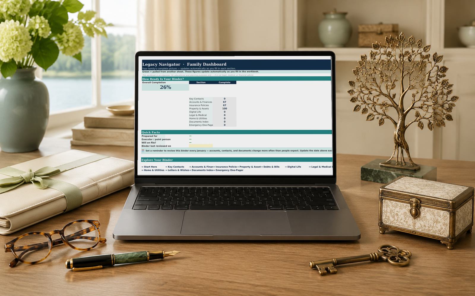 Legacy Navigator shown on a laptop