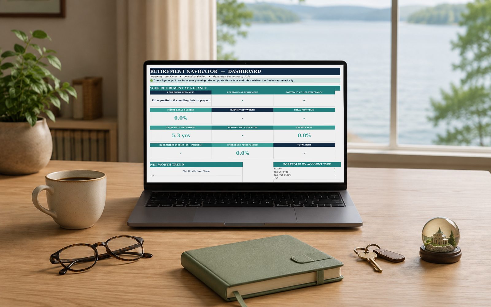 Retirement Navigator — Individual Edition shown on a laptop